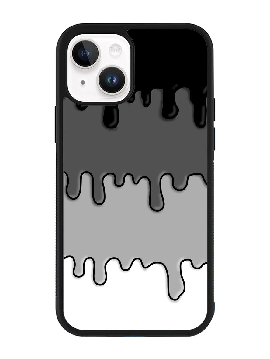 Ink Black White iPhone 14 Plus Case QC6778
