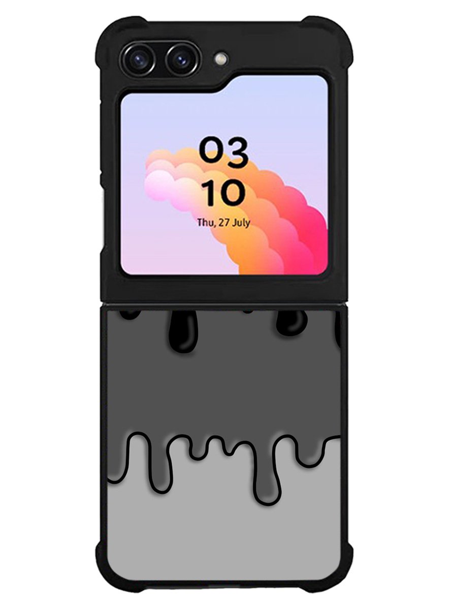 Ink Black White Samsung Galaxy Z Flip 5 5G 2023 Case OV6778