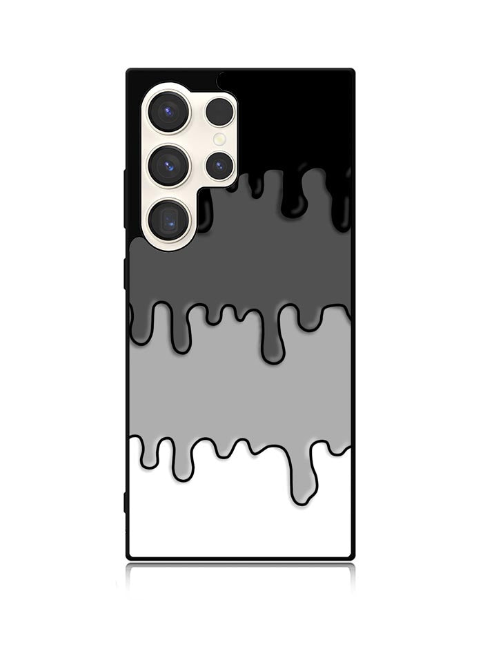 Ink Black White Samsung Galaxy S23 Ultra 5G Case QC6778