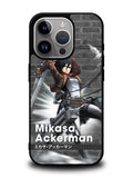 Mikasa Ackerman Attack On Titan Y iPhone 14 Pro Max Case QC8091