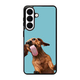 The funny thing is the dog on the glass Samsung Galaxy S26 Plus Case QC0333