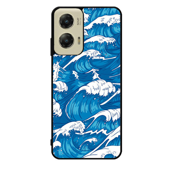 storm waves seamless pattern raging ocean water sea Motorola Moto G Stylus 5G 2024 Case OV2355