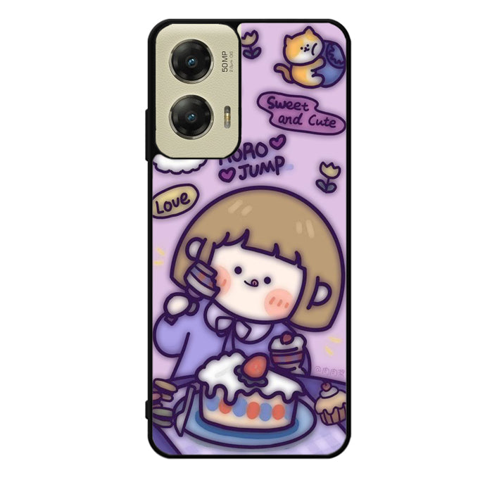 Cute Roro Jump Eat the Sweet Cake Motorola Moto G Stylus 5G 2024 Case OV11210