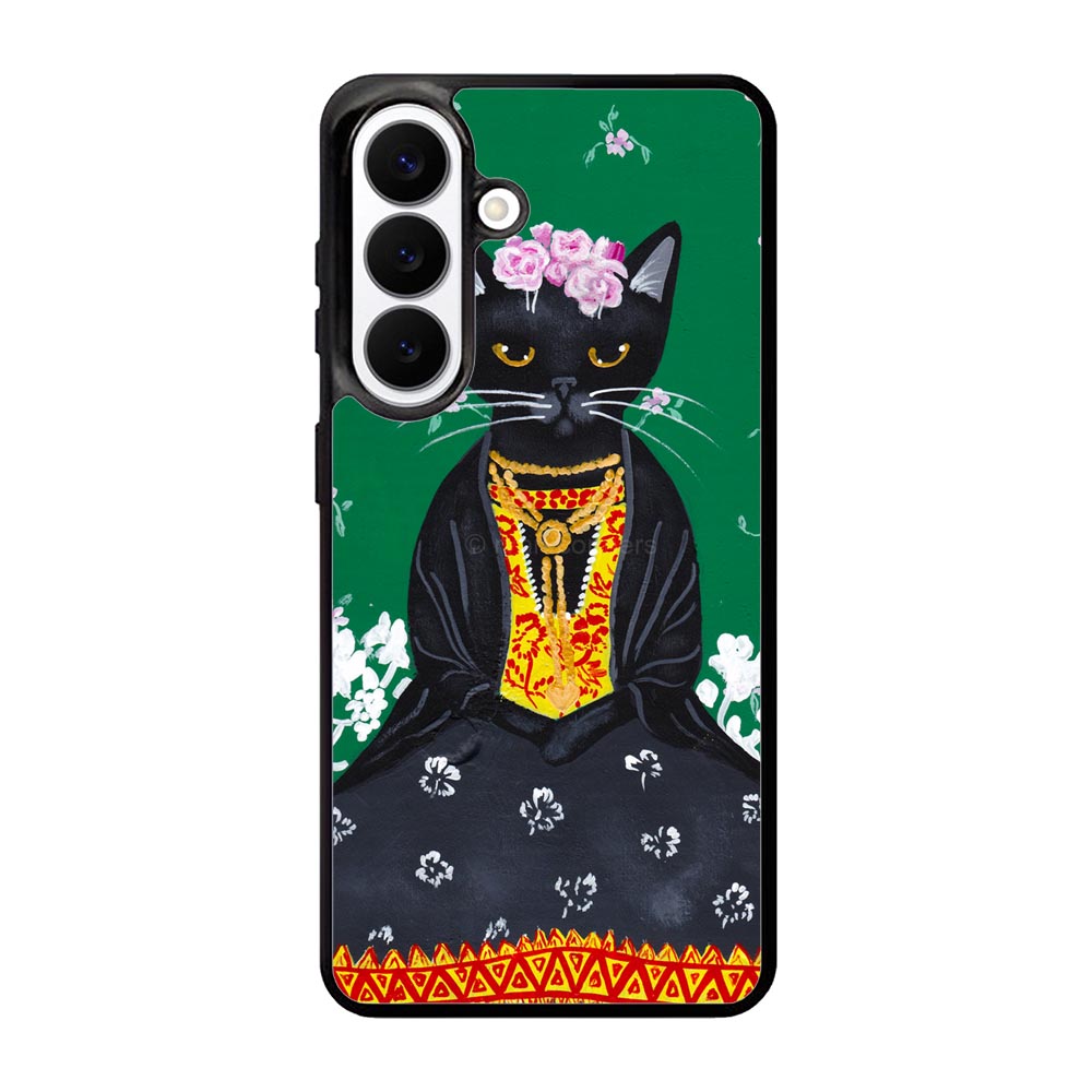 Frida Catlo Floral Black Cat Samsung Galaxy S26 Case OV1215