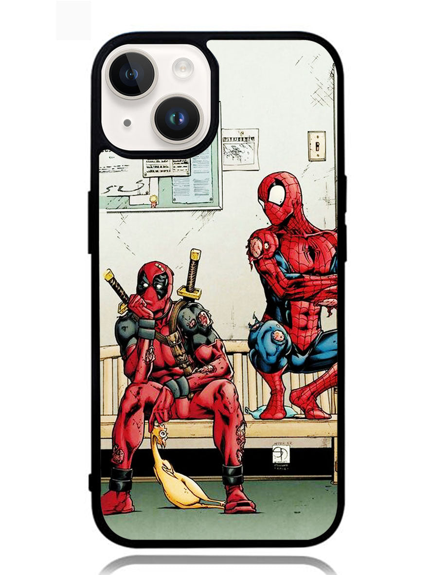 Funny Spiderman and Deadpool iPhone 14 Case OV4899