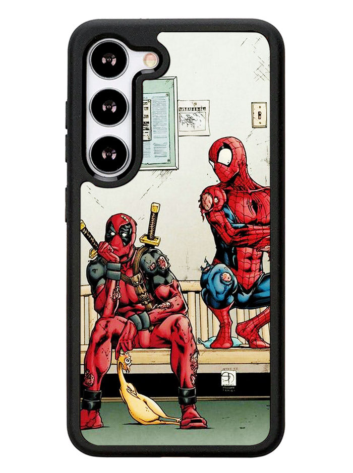 Funny Spiderman and Deadpool Samsung Galaxy S23 5G Case