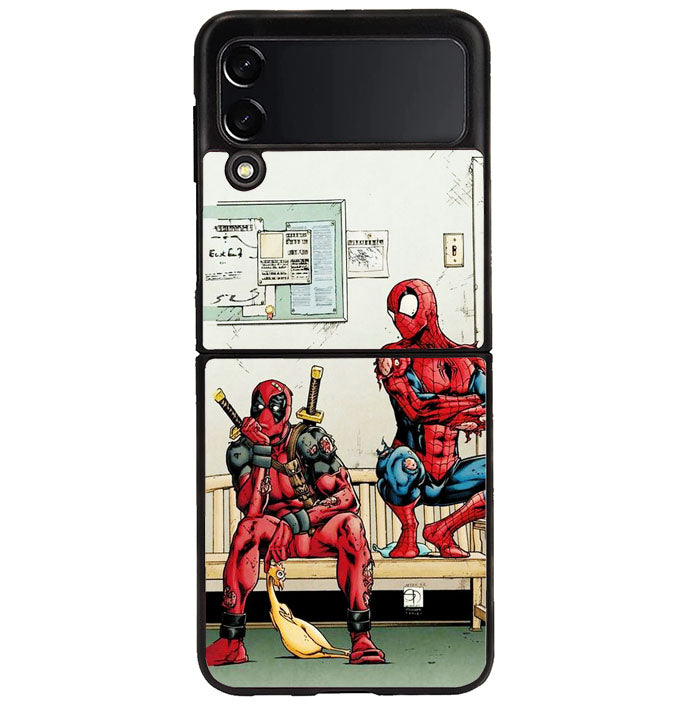 Funny Spiderman and Deadpool Samsung Galaxy Z Flip 4 5G 2022 Case