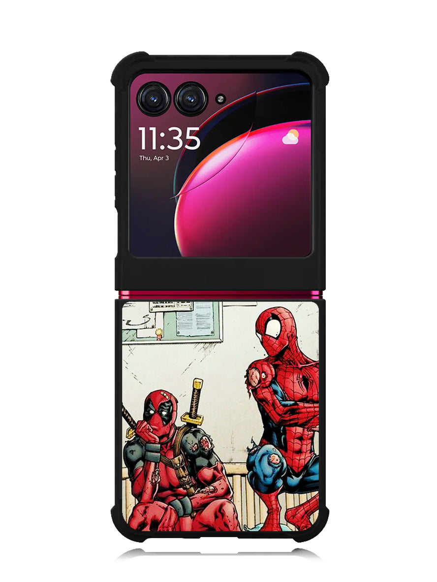 Funny Spiderman and Deadpool Motorola Moto Razr Plus 2023 , Moto Razr+ 2023 Case