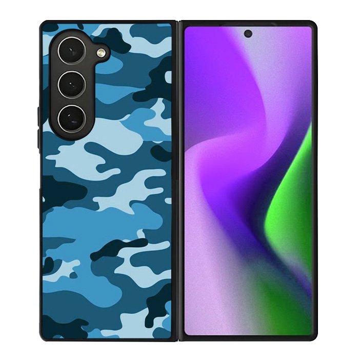 Camouflage Blue Samsung Galaxy Z Fold 6 5G 2024 Case OV4382