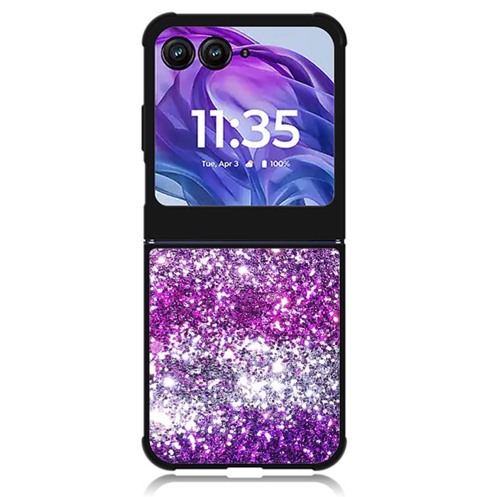 Pink Purple Silver Bling Sparkling Sparkles Motorola Moto Razr Plus 2024 , Moto Razr+ 2024 Case