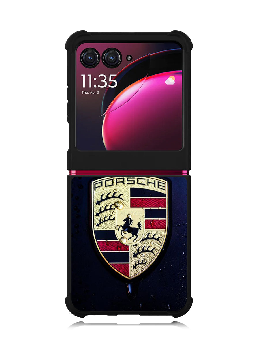 Porsche Logo Blue Background Motorola Moto Razr Plus 2023 , Moto Razr+ 2023 Case OV2844