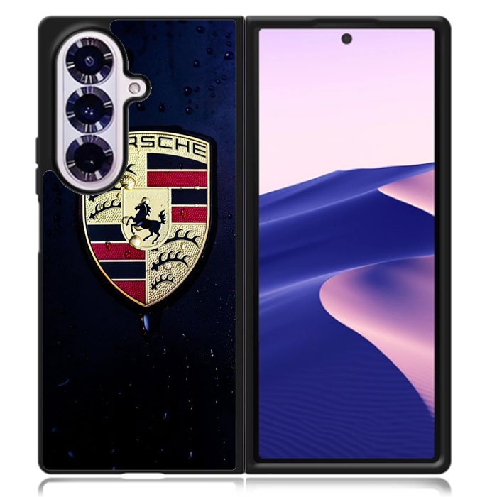Porsche Logo Blue Background Samsung Galaxy Z Fold 7 Case OV2844