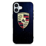 Porsche Logo Blue Background iPhone 16 Plus Case QC2844