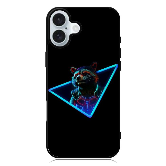 Rocket Raccoon Neon iPhone 16 Case QC1920