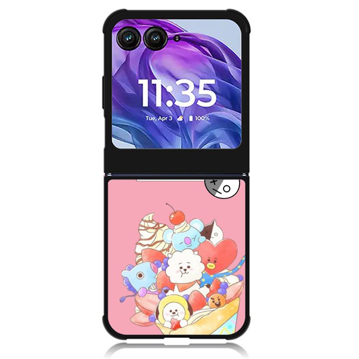 BTS BT21 Pink Cute Motorola Moto Razr Plus 2024 , Moto Razr+ 2024 Case OV4309