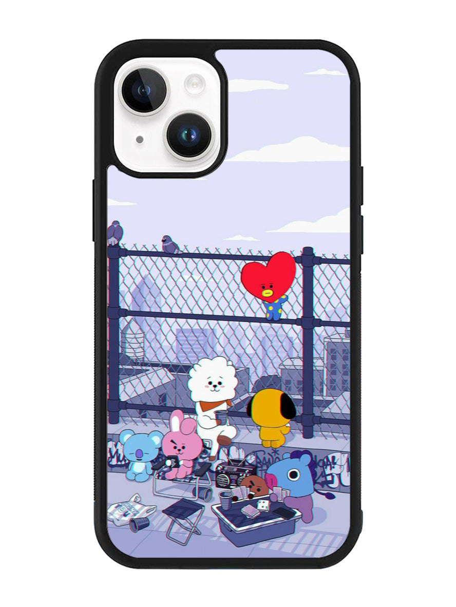 BTS BT21 Cute Rooftop iPhone 14 Plus Case QC4270