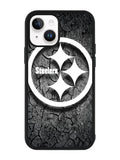 Steelers black and white iPhone 14 Case QC6899