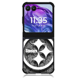 Steelers black and white Motorola Moto Razr Plus 2024 , Moto Razr+ 2024 Case OV6899