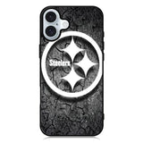 Steelers black and white iPhone 16 Plus Case QC6899