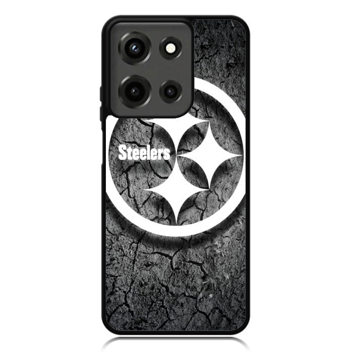 Steelers black and white Motorola Moto G 5G 2025 Case OV6899