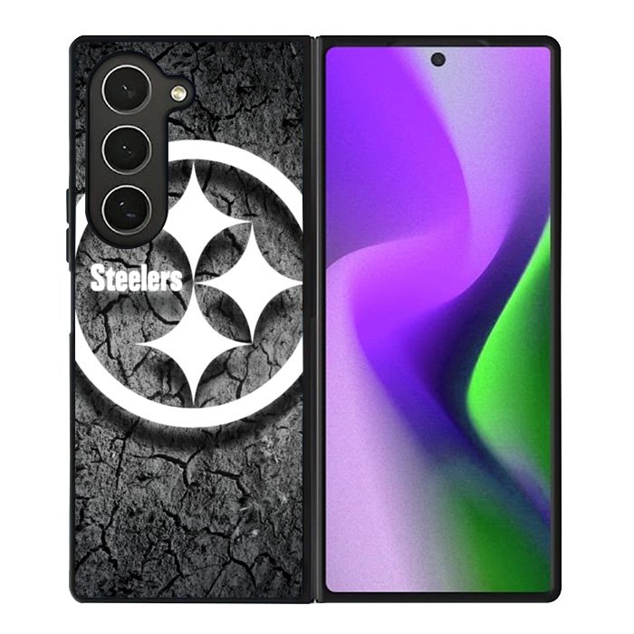 Steelers black and white Samsung Galaxy Z Fold 6 5G 2024 Case OV6899
