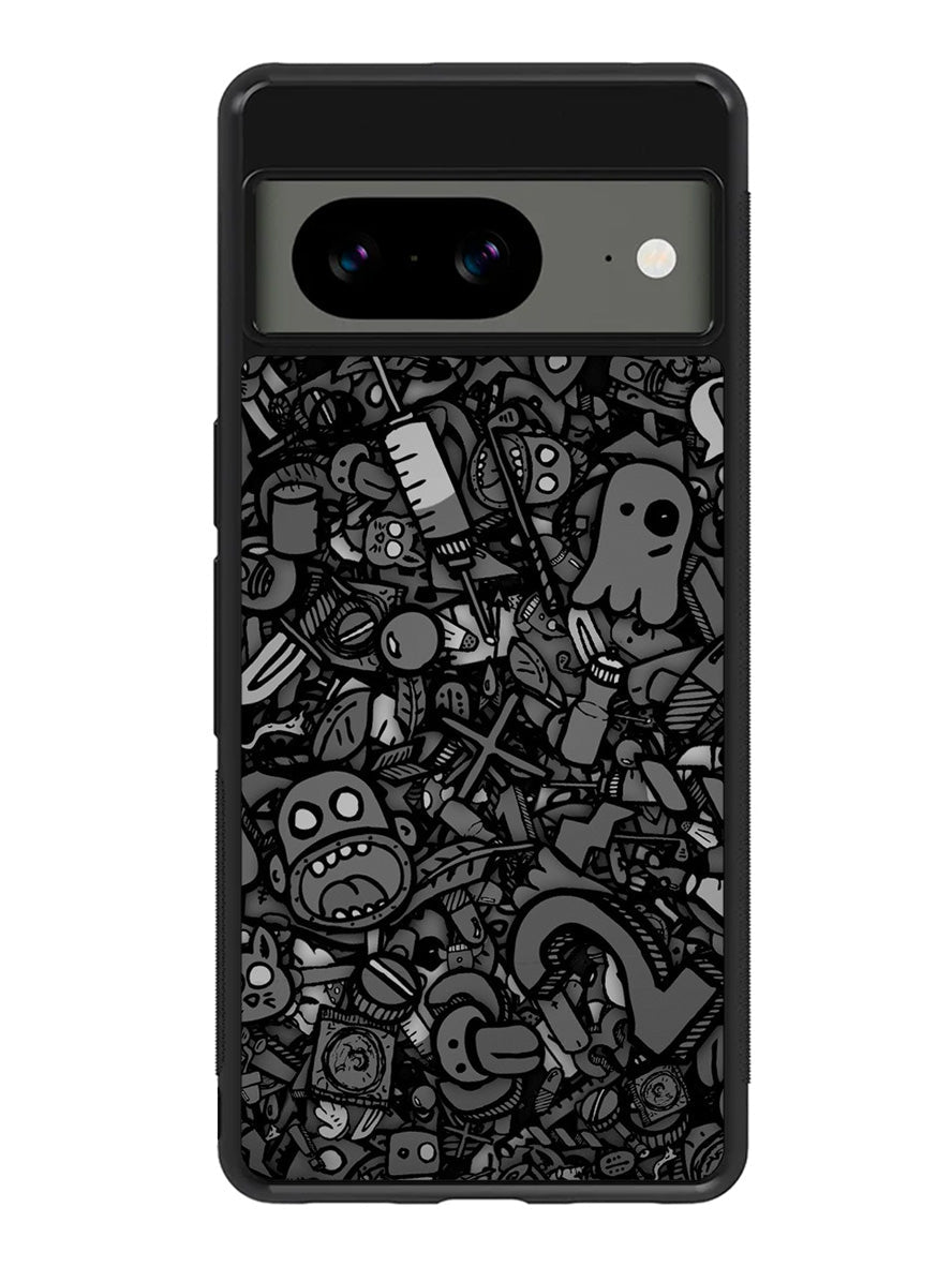 Doodle Grey Cool Google Pixel 8 Case QC7100