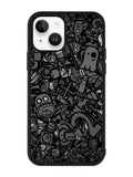 Doodle Grey Cool iPhone 14 Plus Case QC7100