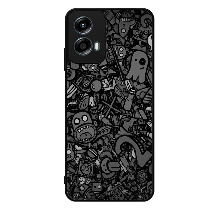 Doodle Grey Cool Motorola Moto G Play 2024 Case OV7100
