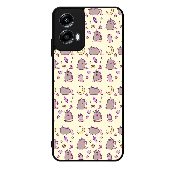 Pusheen The Cat Moon Pattern Motorola Moto G Play 2024 Case OV6948