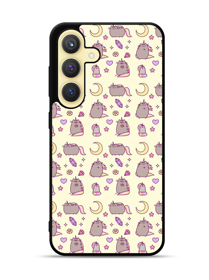 Pusheen The Cat Moon Pattern Samsung Galaxy S25 Plus 5G , Samsung Galaxy S25+ 5G Case OV6948