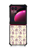 Pusheen The Cat Moon Pattern Motorola Moto Razr Plus 2023 , Moto Razr+ 2023 Case OV6948