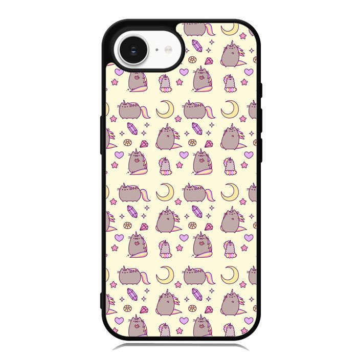 Pusheen The Cat Moon Pattern iPhone 16e Case OV6948