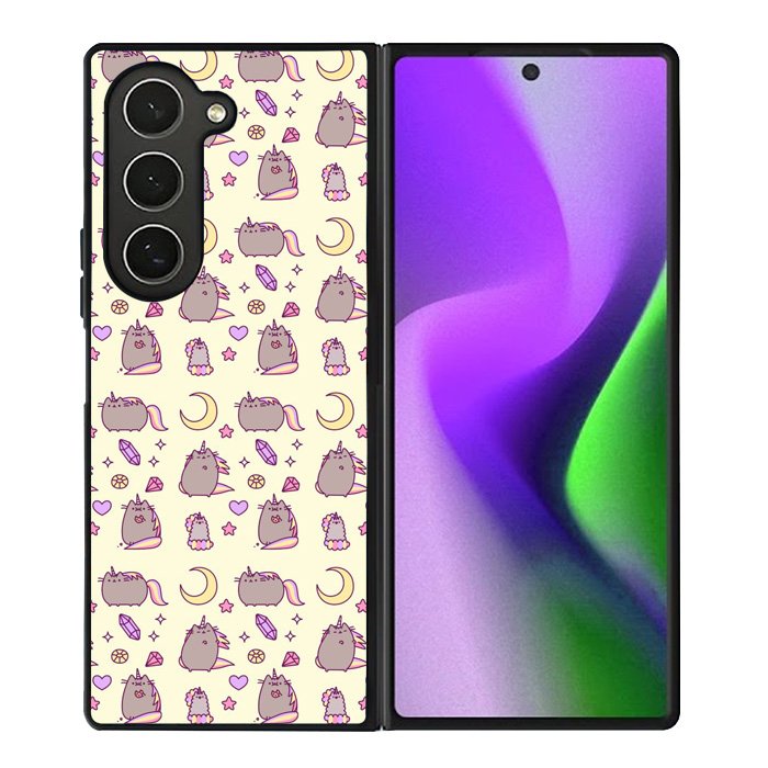 Pusheen The Cat Moon Pattern Samsung Galaxy Z Fold 6 5G 2024 Case OV6948