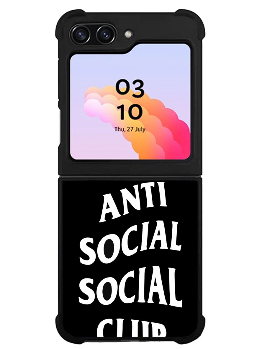 Anti Social Social Club Black White Samsung Galaxy Z Flip 5 5G 2023 Case OV7174