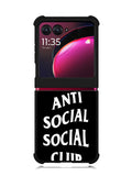 Anti Social Social Club Black White Motorola Moto Razr Plus 2023 , Moto Razr+ 2023 Case OV7174