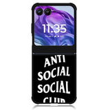 Anti Social Social Club Black White Motorola Moto Razr Plus 2024 , Moto Razr+ 2024 Case OV7174