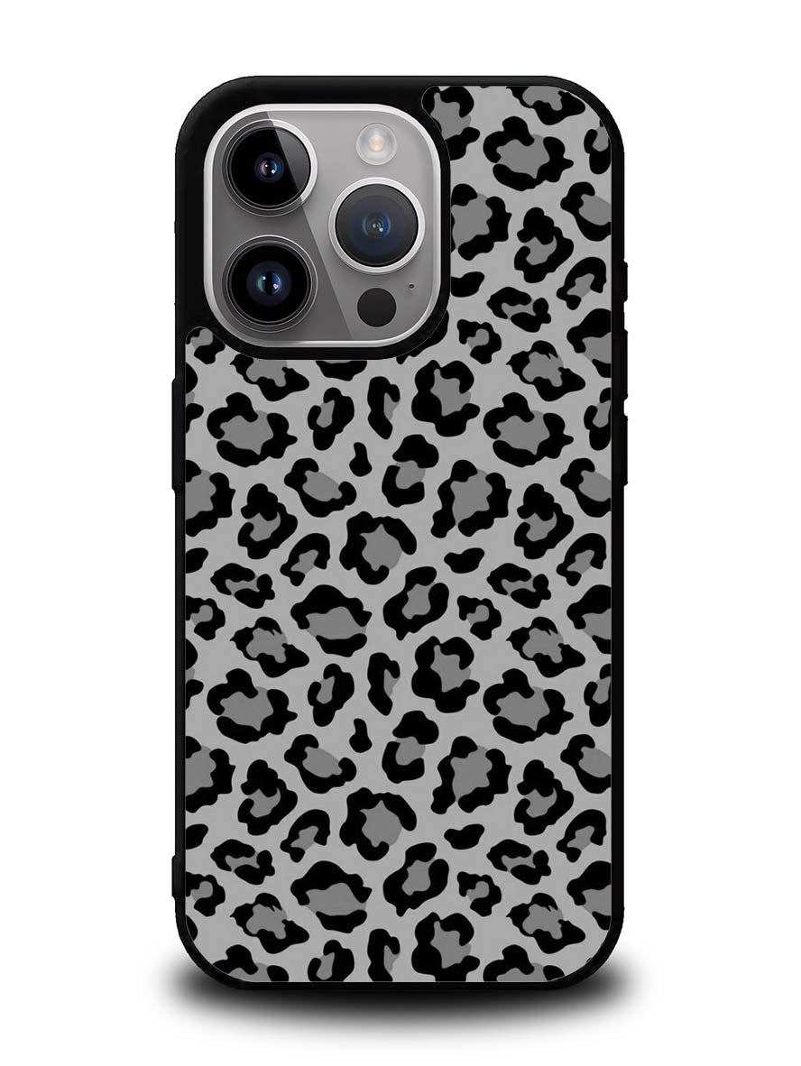 Leopard Grey Pattern iPhone 15 Pro Case