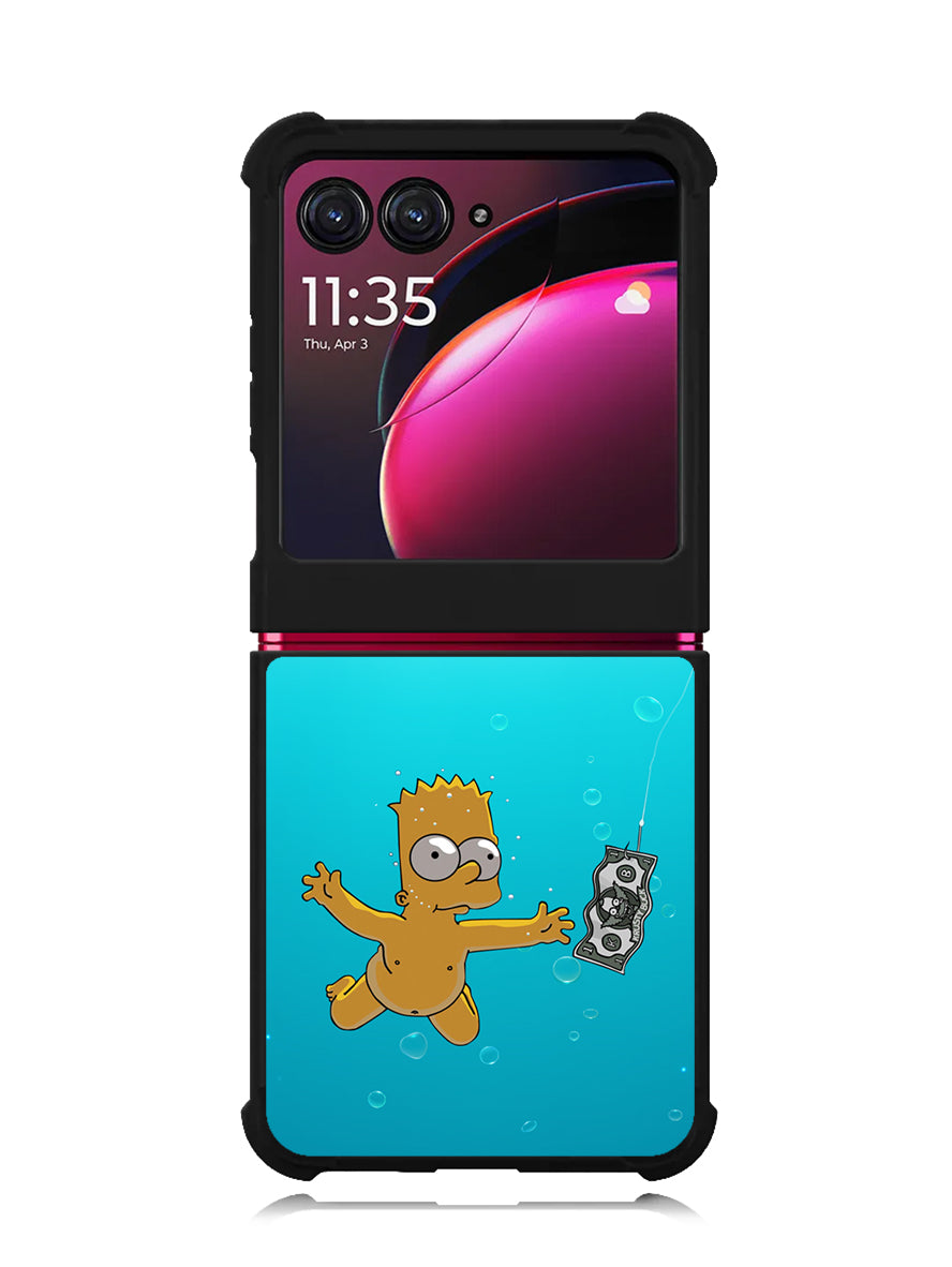 Bart Simpsons Nevermind Nirvana Motorola Moto Razr Plus 2023 , Moto Razr+ 2023 Case