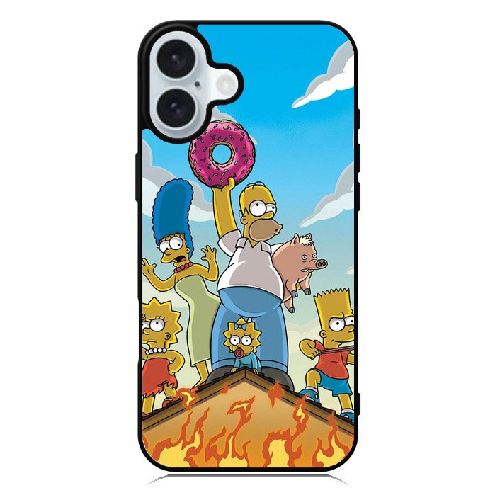 The Simpsons Fire Family iPhone 16 Plus Case QC9900