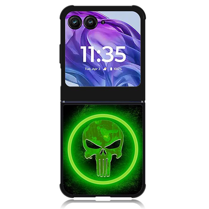 Punisher Green Glow Motorola Moto Razr Plus 2024 , Moto Razr+ 2024 Case OV9918
