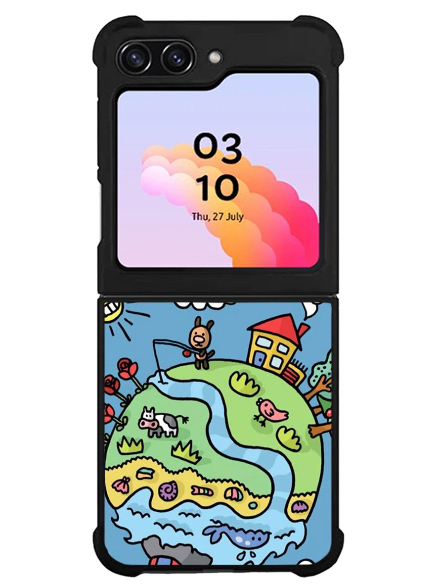 Cute Doodle Art Samsung Galaxy Z Flip 5 5G 2023 Case OV8813