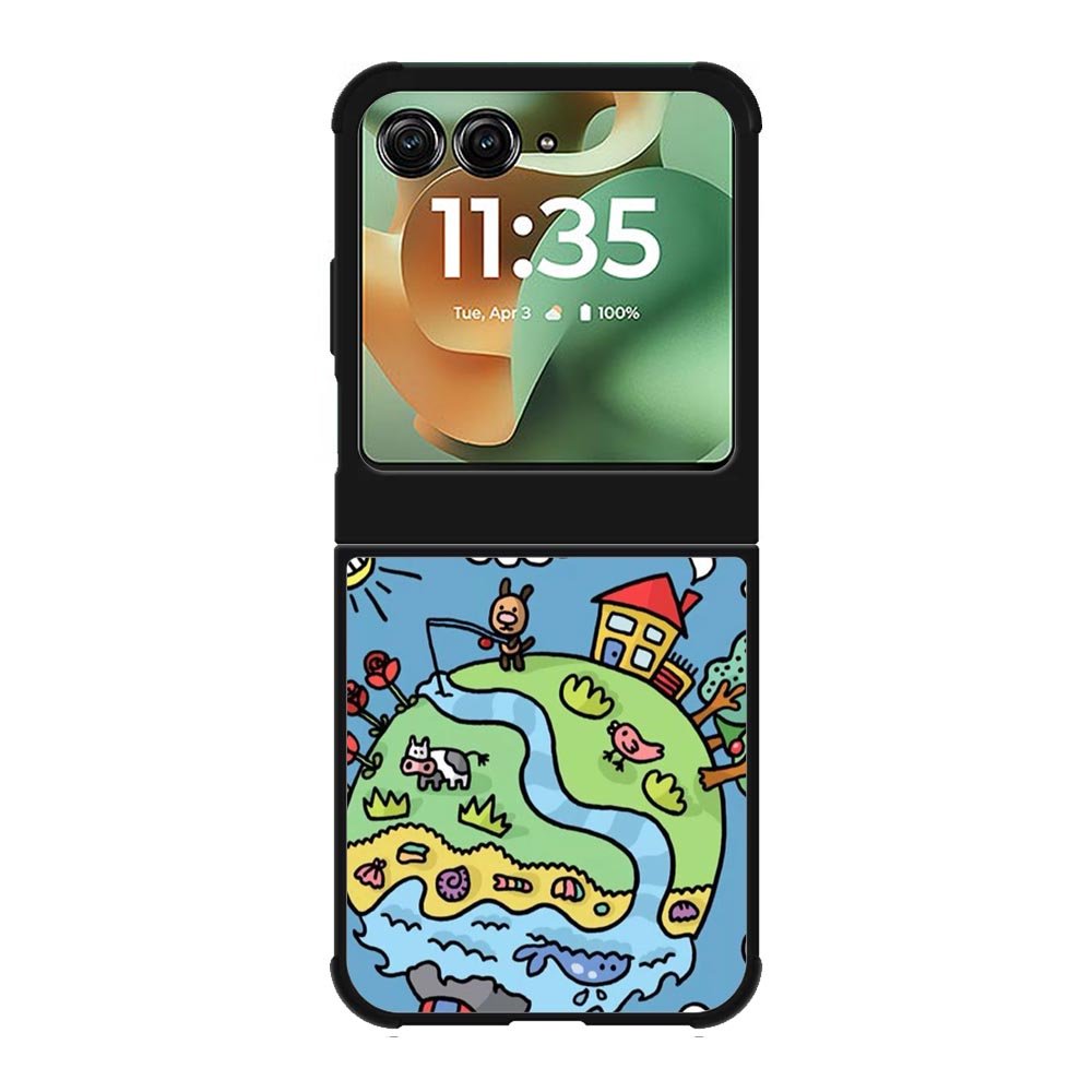 Cute Doodle Art Motorola Moto RAZR 2025 Case OV8813