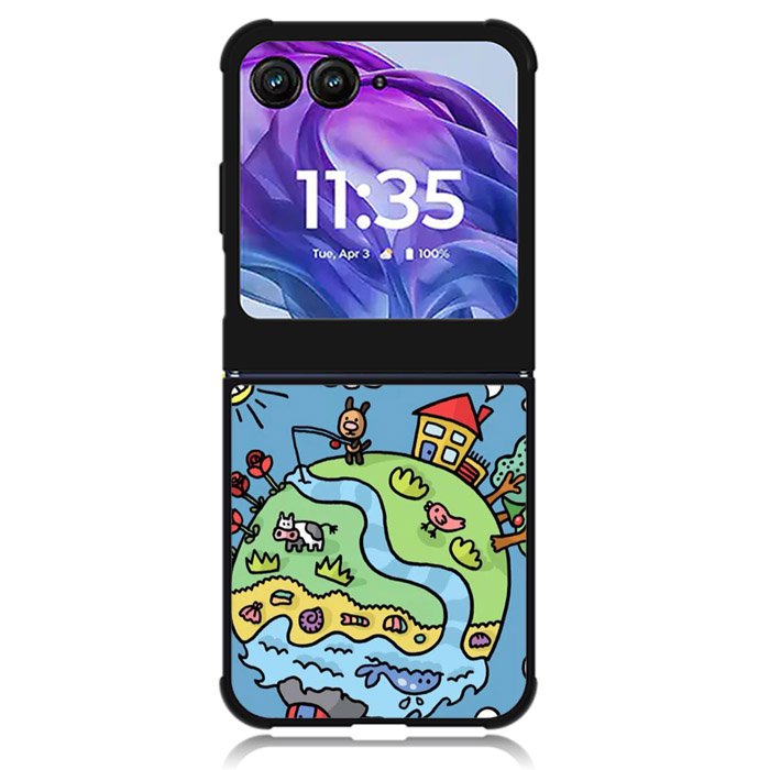 Cute Doodle Art Motorola Moto Razr Plus 2024 , Moto Razr+ 2024 Case OV8813