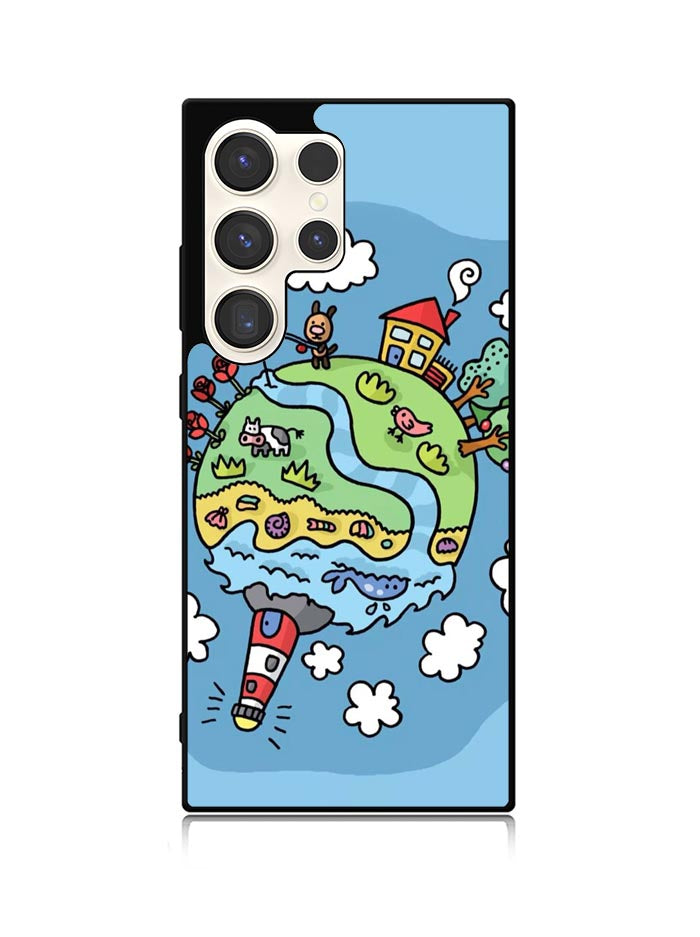 Cute Doodle Art Samsung Galaxy S23 Ultra 5G Case QC8813