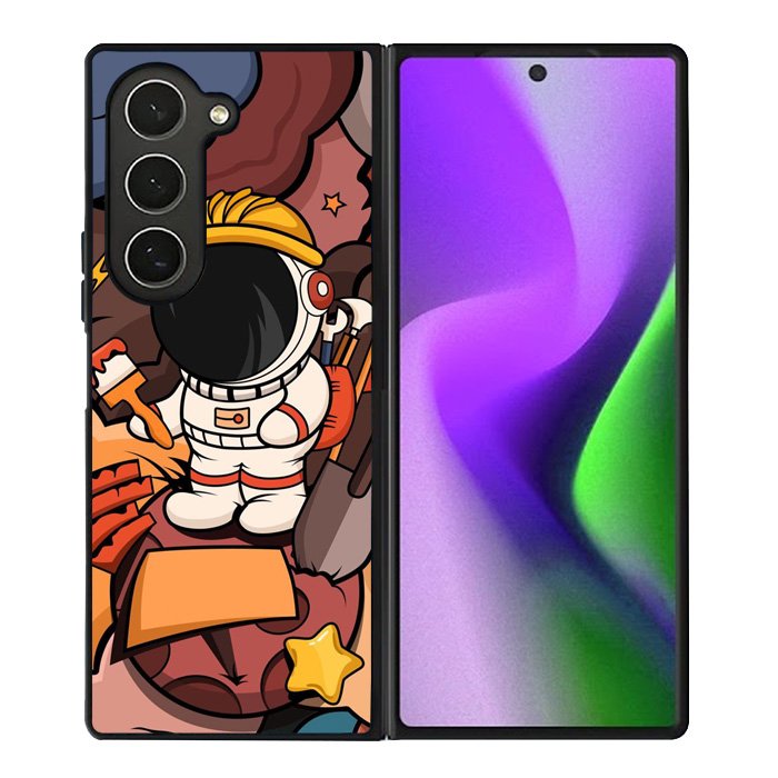 Cute Astronaut Builder Samsung Galaxy Z Fold 6 5G 2024 Case OV8809
