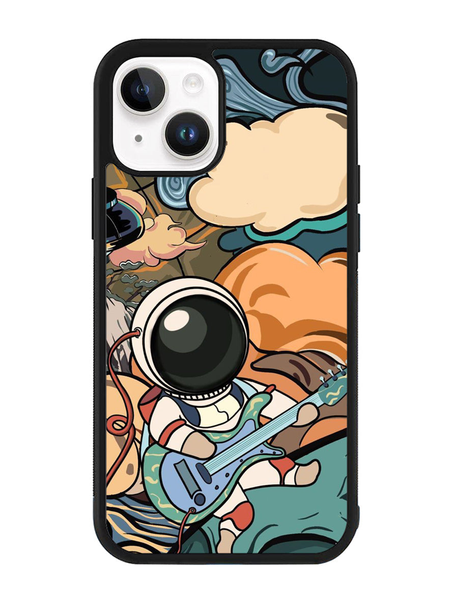 Cute Guitar Astronaut iPhone 14 Case QC8814