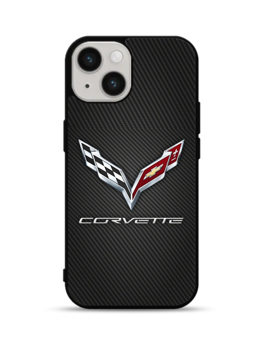 Corvette Logo Carbon 2nd iPhone 15 Plus Case