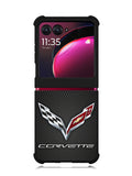 Corvette Logo Carbon 2nd Motorola Moto Razr Plus 2023 , Moto Razr+ 2023 Case