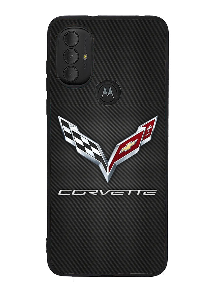 Corvette Logo Carbon 2nd Motorola Moto G Pure 2021 , Moto G Power 2022 Case