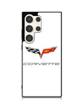 Corvette Logo White Background Samsung Galaxy S25 Ultra 5G Case QC8847